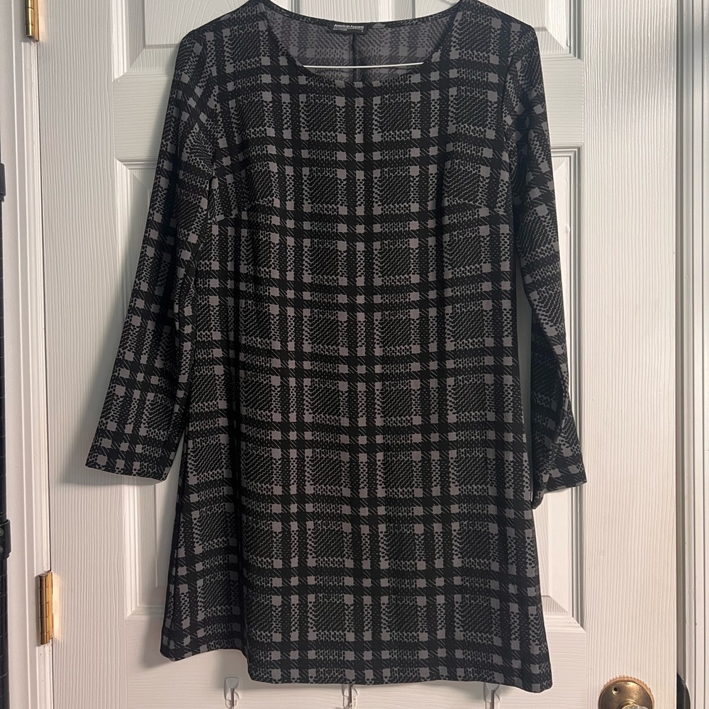 American Apparel Black and Gray Plaid Women's Dress